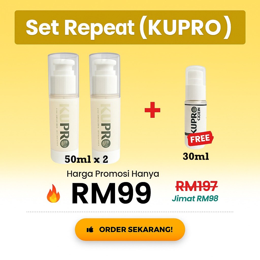 2 Botol KUPRO 50ml Free 1 Botol KUPRO 30ml